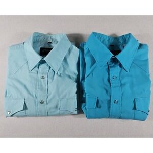 LOT Of 2 White Horse Pearl Snap‎ Mens Western Shirt Long Sleeve Button Up Large